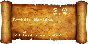 Borbély Marléne névjegykártya