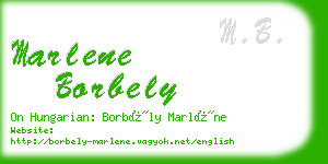 marlene borbely business card